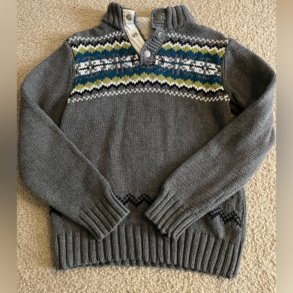 Gymboree Gray Patterned Sweater boys 10/12